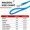 Blue Rolled Leather Dog Leash 6Ft x 0.4 in for Small Medium and Large Dogs Heavy Leash for Outdoor Walking Running Training